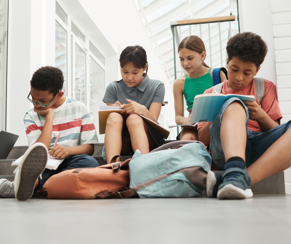 children studying